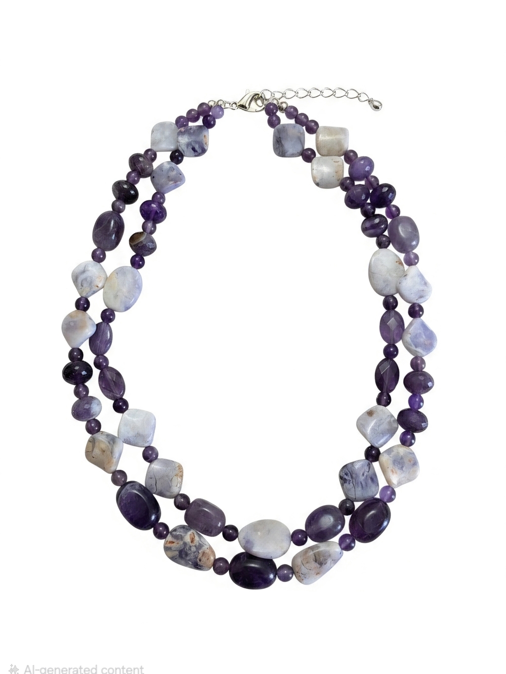 Jay King .925 Double-Strand Purple Amethyst & Lavender Agate Necklace